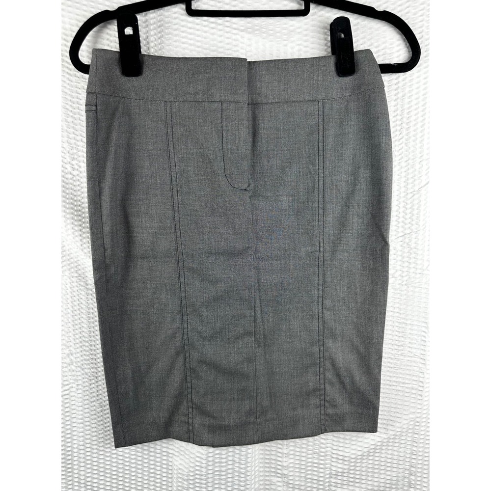 Bebe Women Gray Pencil Skirt Business Casual Button Detail Size 2 Y2K